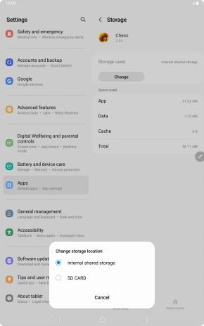 Press the name of the memory card. Press the name of the memory card.