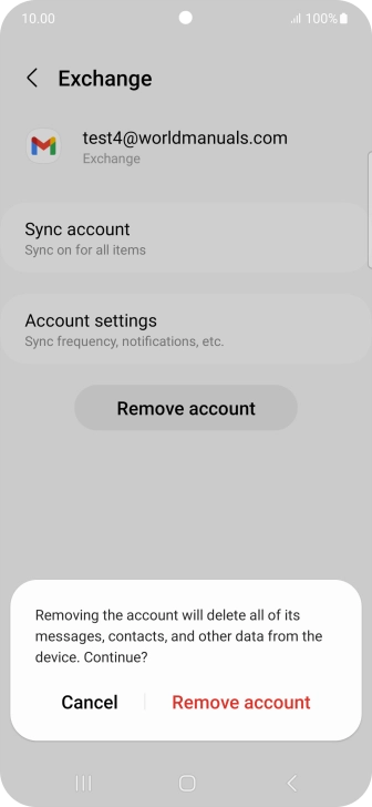 Press Remove account.