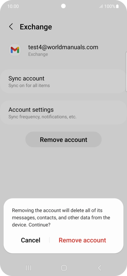 Press Remove account.