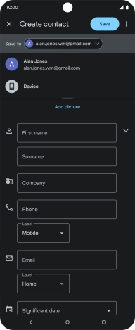 Press the required Google account.