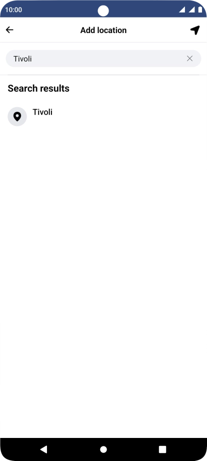 Press the required location.