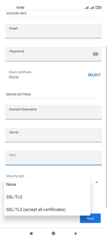 Press the required setting.