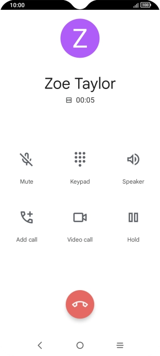 Press the end call icon.