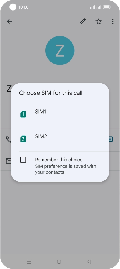 Press the required SIM.