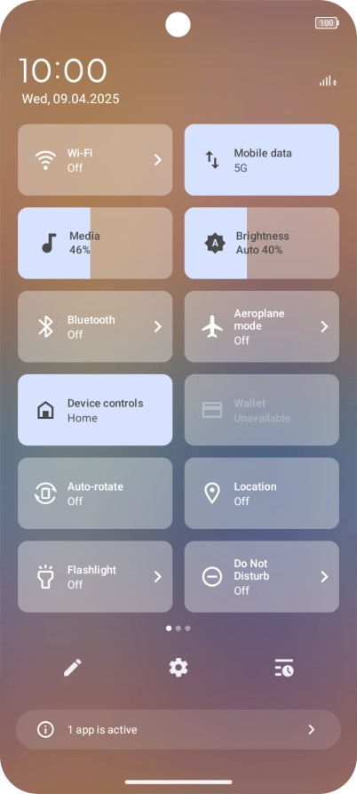Press the settings icon.
