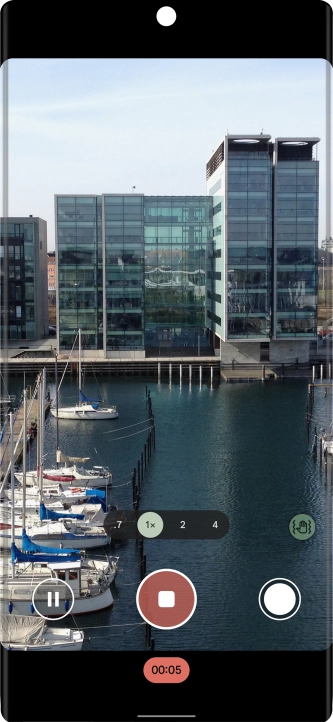 Press the stop icon to stop recording. Press the stop icon to stop recording.