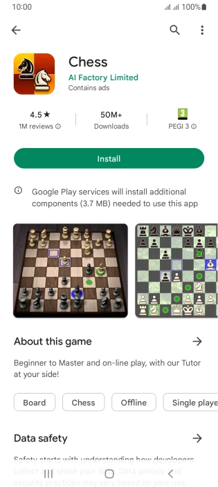 Press Install and follow the instructions on the screen to install the app. Press Install and follow the instructions on the screen to install the app.
