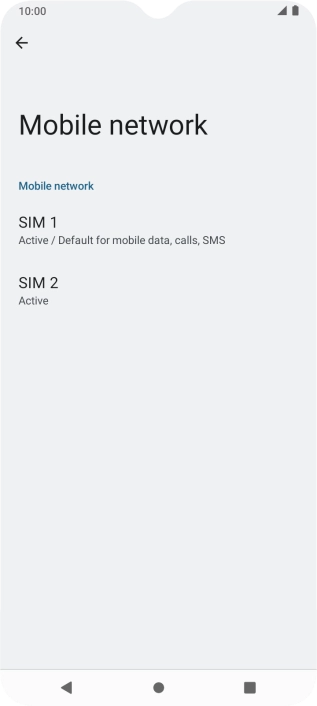 Press the required SIM.