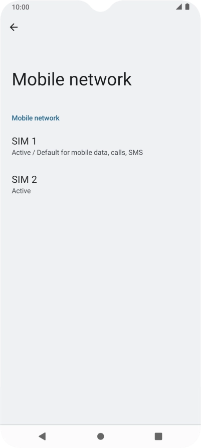 Press the required SIM.