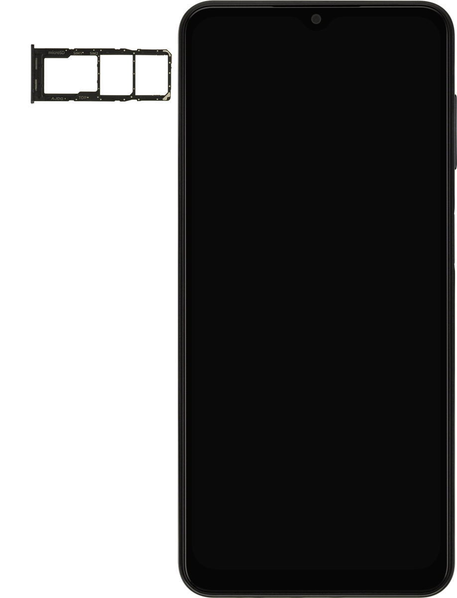 Turn your SIM so the angled corner of the SIM matches the angled corner of the first SIM holder and place your SIM in the SIM holder.