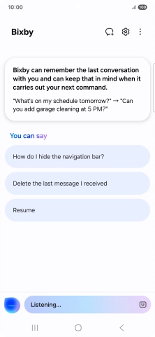 Say, in your own words, what you would like your phone to do, e.g.: OPEN [app], CALL [contact], SEARCH THE WEB FOR [information].