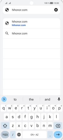 Key in the address of the required web page and press arrow right.