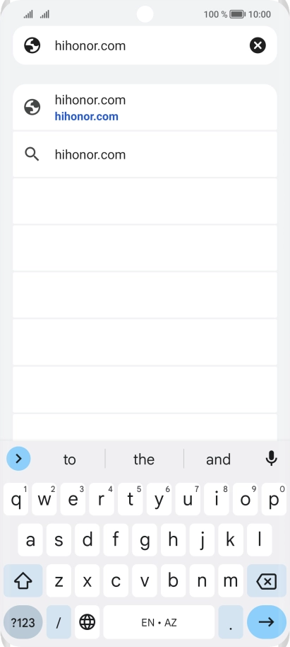 Key in the address of the required web page and press arrow right.