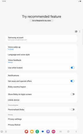 Follow the instructions on the screen to select the required settings.