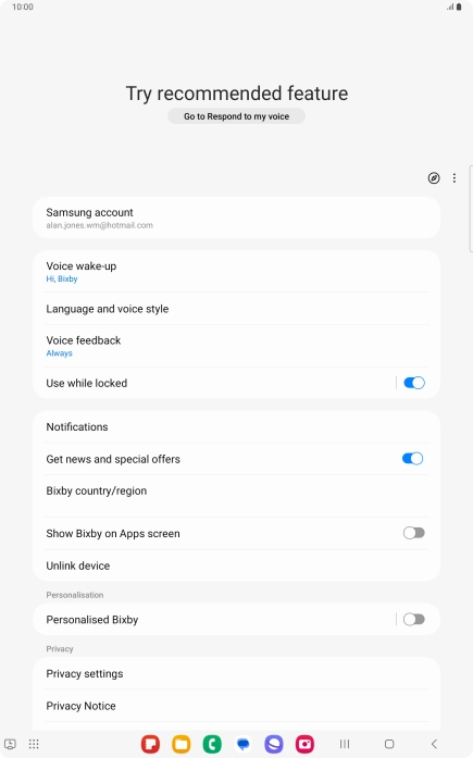 Follow the instructions on the screen to select the required settings.