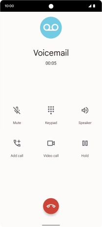 Press the end call icon.