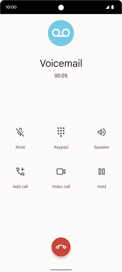 Press the end call icon.