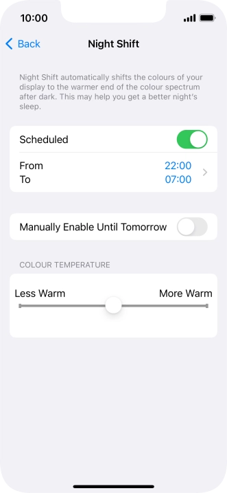 Press the indicator next to 