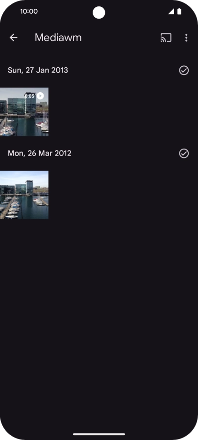Press and hold any picture or video.