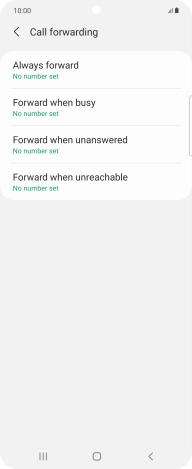 Press the required divert type. Press the required divert type.