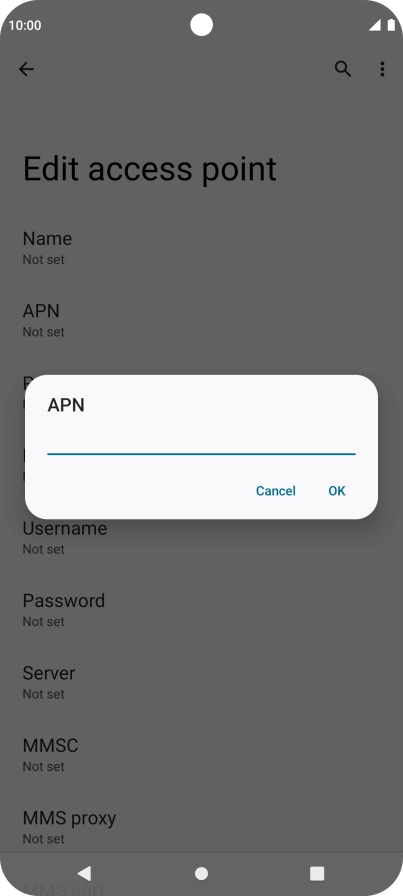 Key in wap.vodafone.co.uk and press OK. Key in wap.vodafone.co.uk and press OK.