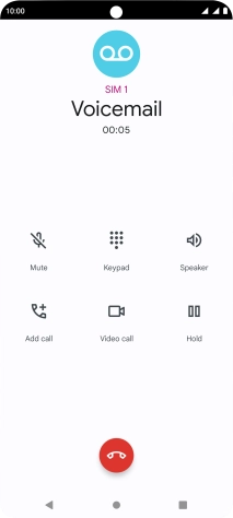 Press the end call icon.
