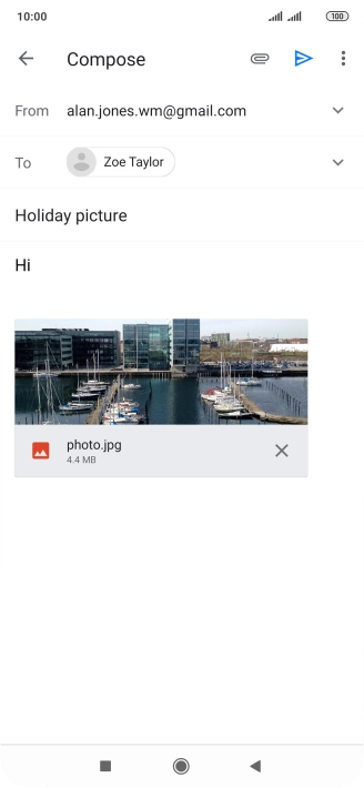 Press the send icon.