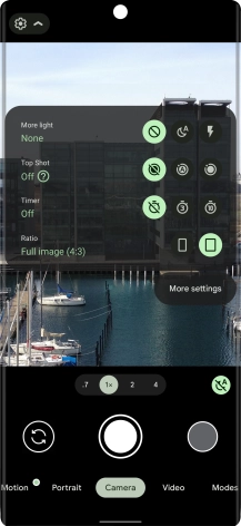 Press the required setting next to 