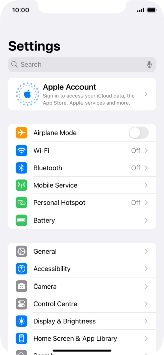 Press Apple Account.