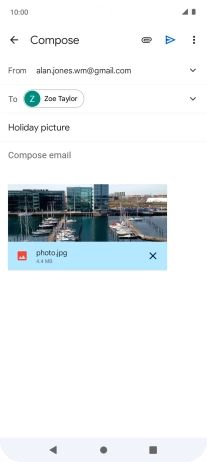 Press the text input field and write the text for your email message. Press the text input field and write the text for your email message.
