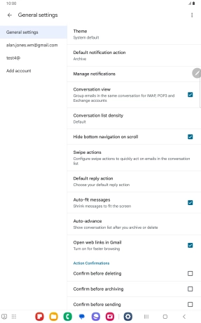 Press the required email account. Press the required email account.