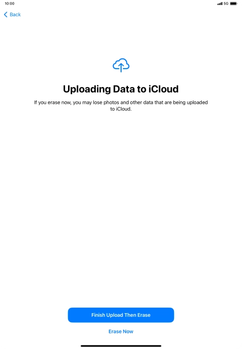 Press the required setting. Press the required setting.