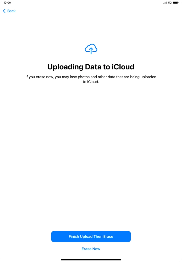 Press the required setting. Press the required setting.