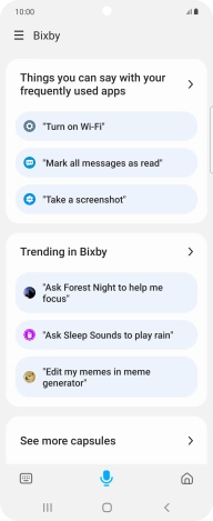 Say, in your own words, what you would like your phone to do, e.g.: CAMERA, CALL [contact], SEARCH THE WEB FOR [information].