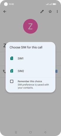 Press the required SIM.