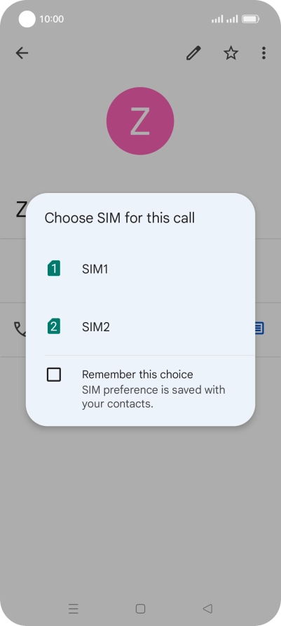 Press the required SIM.