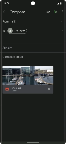 Press Subject and write the subject of your email message.
