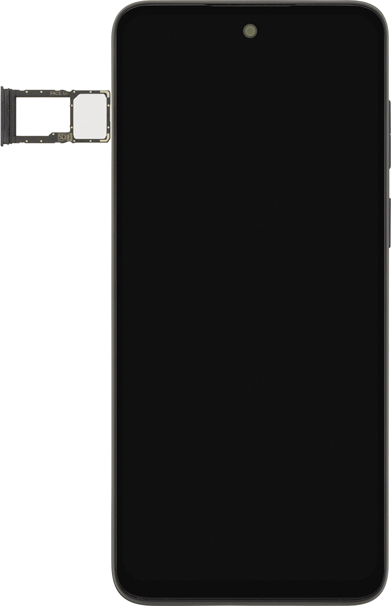 Turn the memory card as illustrated next to the memory card holder and place it in the memory card holder.