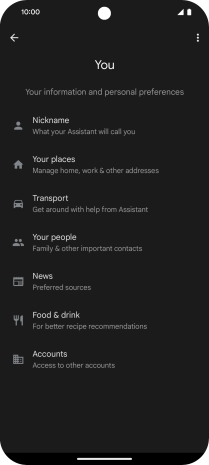 Press Nickname and follow the instructions on the screen to select phone owner settings.