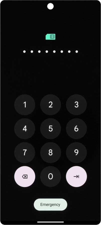 Key in the PUK and press arrow right.