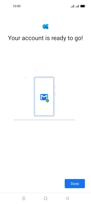 If this screen is displayed, your email account has been recognised and is being set up automatically. Follow the instructions on the screen to key in more information and finish setting up your phone.