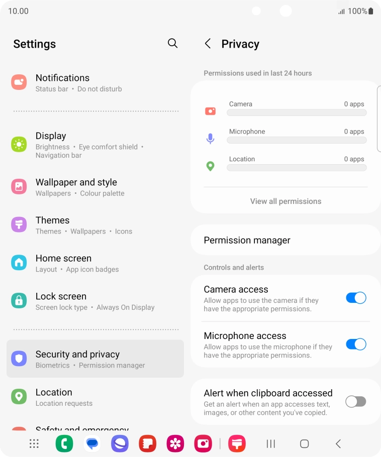 Press View all permissions.