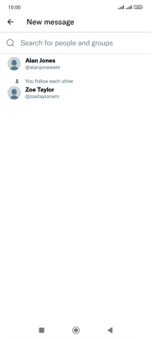 Press the search field.