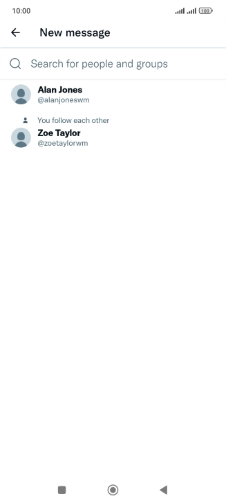 Press the search field.