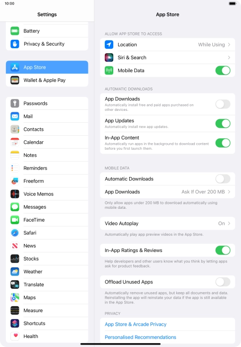 Press the indicator next to 