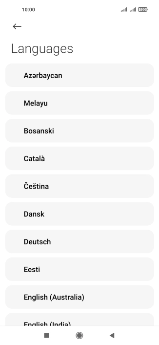 Press the required language.
