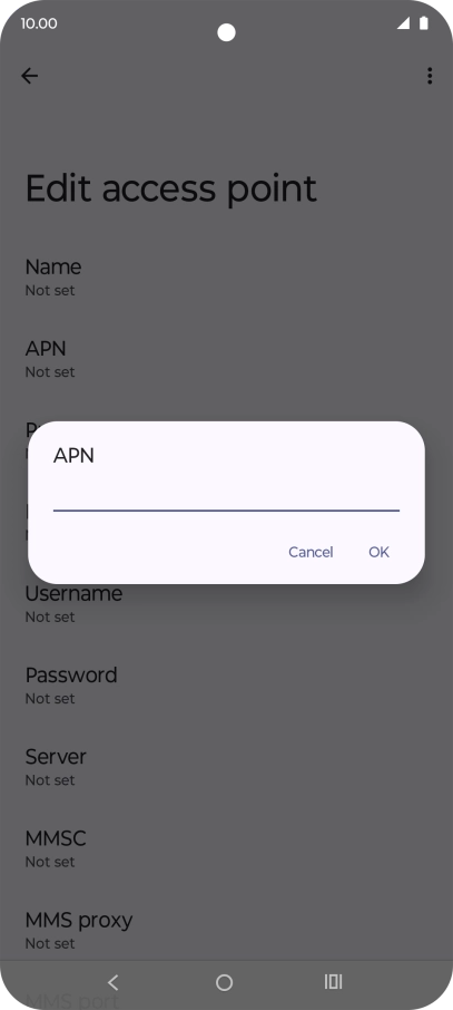 Key in wap.vodafone.co.uk and press OK. Key in wap.vodafone.co.uk and press OK.