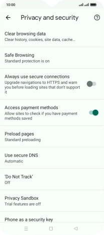 Press Clear browsing data.