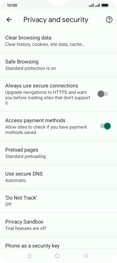 Press Clear browsing data.