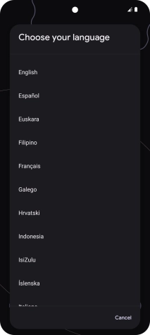 Press the required language.